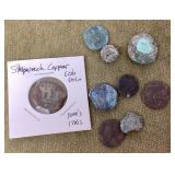 Group of shipwreck coins