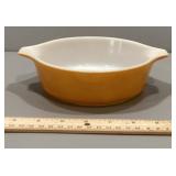 Gold Pyrex casserole