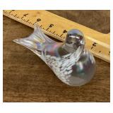 Blown glass bird paperweight