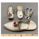 Collection of porcelain shoes