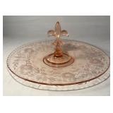Fostoria pink Depression glass sandwich tray