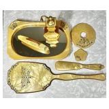 Antique celluloid & rhinestone dresser set