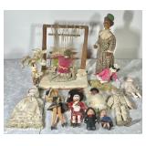 Group of vintage collectible dolls