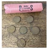 Roll of 1951 wheat pennies
