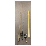 Group of fishing poles