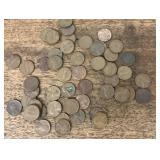 Roll of 1950s mixed dates wheat pennies