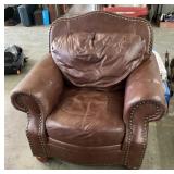 Oversized leather arm chair