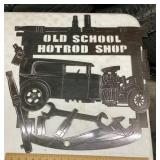 Plasma cut metal Hotrod Shop sign
