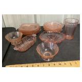 Pink Depression glass lot