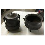 2 cast iron smudge pots