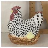 Ceramic laying hen figure