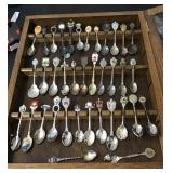 Souvenir spoon collection and display case