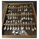 Souvenir spoon collection and display case