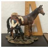 Horse and cowboy figure