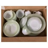 Box of Federal Glass dishes