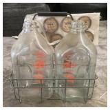 2 gallon milk bottles with carrier