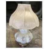 Glass boudoir table lamp