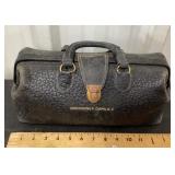 Leather doctors bag with contents