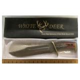 White Deer Bowie knife with sheath and box