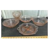 Pink Depression glass lot