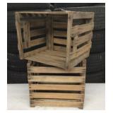 Pair of old wooden crates 15" x 17" x 13"