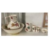 Antique Furnivals pottery toiletware set