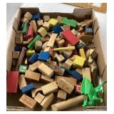 Wood toy building blocks