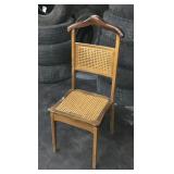 Valet chair with wicker back and seat