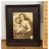 Wooden framed Madonna and child print