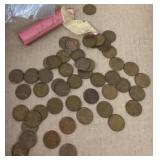 1 roll 1953-P wheat pennies