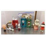 Group of Peanuts figures and collectibles
