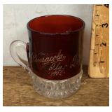 Antique 1902 ruby flash Pensacola souvenir mug