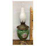 Antique Victorian-era glass parlor oil lamp