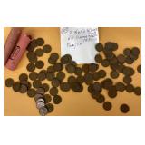 2 rolls 1953 wheat pennies