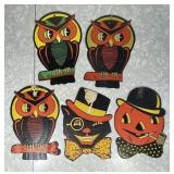 5 embossed diecut Halloween decorations