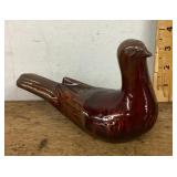 Vintage pottery dove with oxblood glaze
