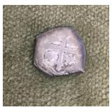 Circa 1700 Mexican 1 real cob coin