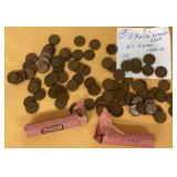2 rolls of 1940 wheat pennies