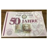 50th anniversary Deutschmark with silver coin