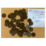 One roll 1951 wheat pennies