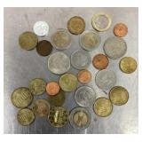 Group of foreign coins