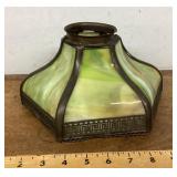 Antique 6-panel slag glass lamp shade