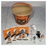 Halloween bucket, treat bags, chenille stems