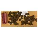 2 rolls 1951-S wheat pennies