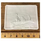 Antique porcelain bas-relief plaque