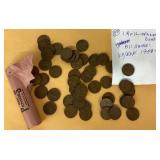 One roll of 1948 wheat pennies