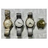 4 vintage Bulova manual & automatic watches