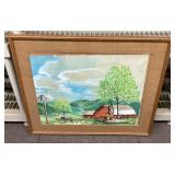 23x29 farm scene watercolor
