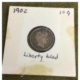 1902 Liberty dime