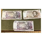 3 Austrian bank notes